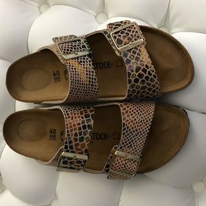 Birkenstock NEW shiny snake sand Arizona sz 40